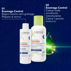 A-Derma Exomega Control - Crema Notte Emolliente Ristrutturante per Pelle Secca a Tendenza Atopica Prurito Notturno, 400ml