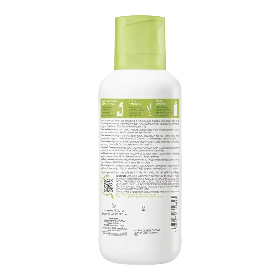A-Derma Exomega Control - Crema Emolliente Pelle Secca Tendenza Atopica, 400ml