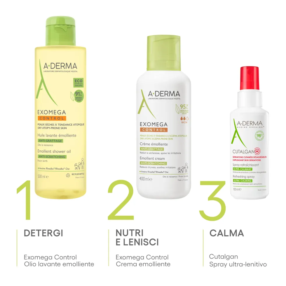 A-Derma Exomega Control - Crema Emolliente Pelle Secca Tendenza Atopica, 400ml
