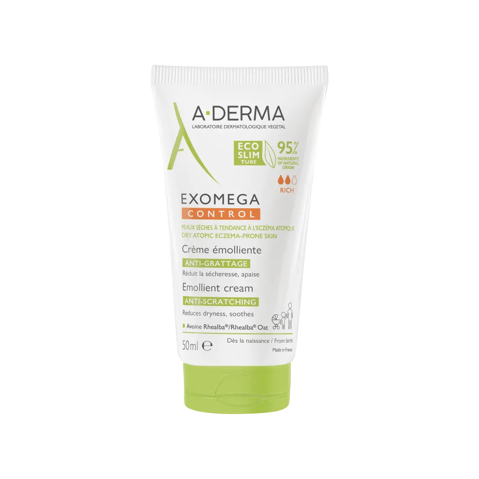 A-Derma Exomega Control - Crema Emolliente Pelle Secca Tendenza Atopica, 50ml