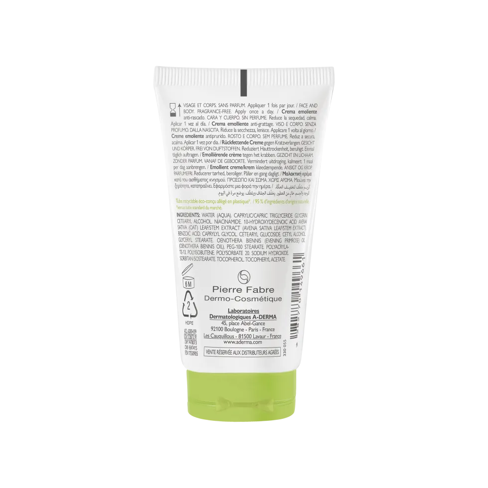 A-Derma Exomega Control - Crema Emolliente Pelle Secca Tendenza Atopica, 50ml