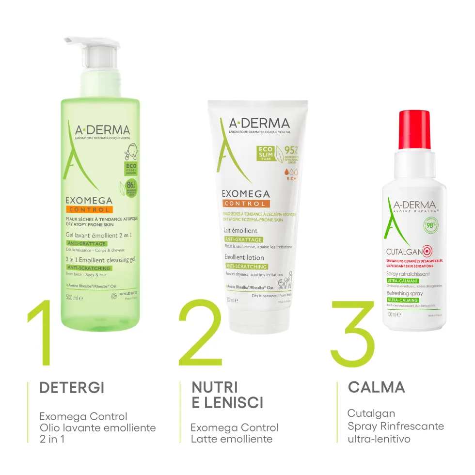 A-Derma Exomega Control - Gel Detergente 2 in 1, 200ml