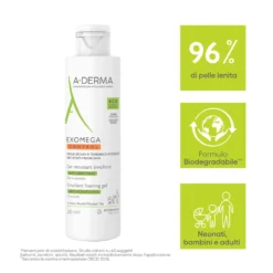 A-Derma Exomega Control - Gel Detergente Emolliente Viso e Corpo, 200ml