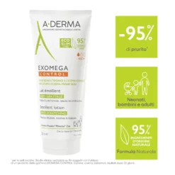 A-Derma Exomega Control - Latte Emolliente Anti-Grattage per Pelle Secca a Tendenza Atopica Prurito, 200ml