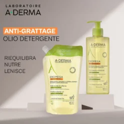 A-Derma Exomega Control - Olio Lavante Emolliente Refill Eco Ricarica, 500ml