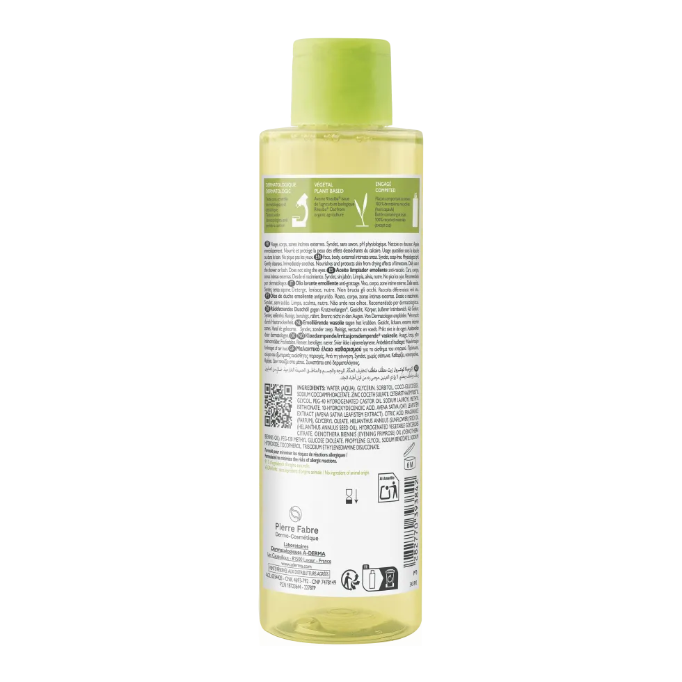 A-Derma Exomega Control - Olio Lavante Emolliente Anti-grattage per Pelle Secca a Tendenza Atopica Prurito, 200ml