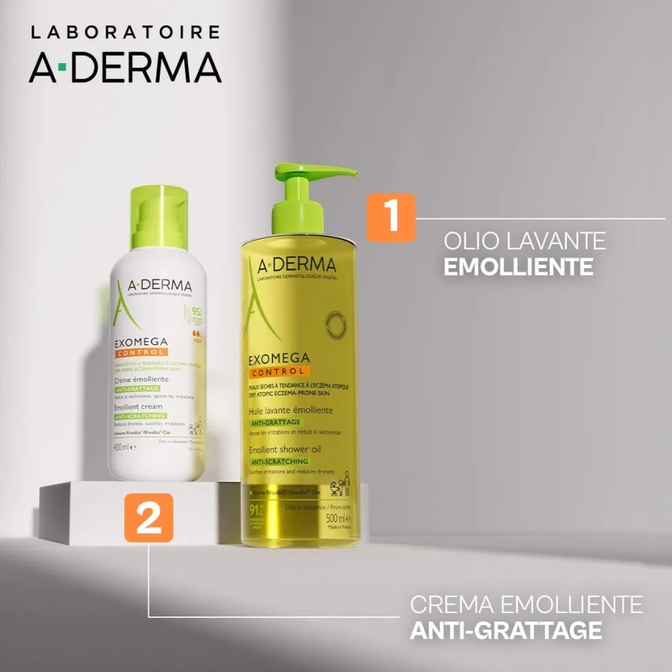 A-Derma Exomega Control - Olio Lavante Emolliente Anti-Grattage, 500ml