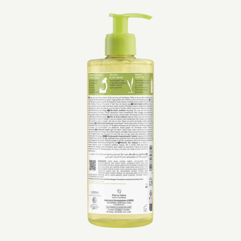 A-Derma Exomega Control - Olio Lavante Emolliente Anti-Grattage, 500ml