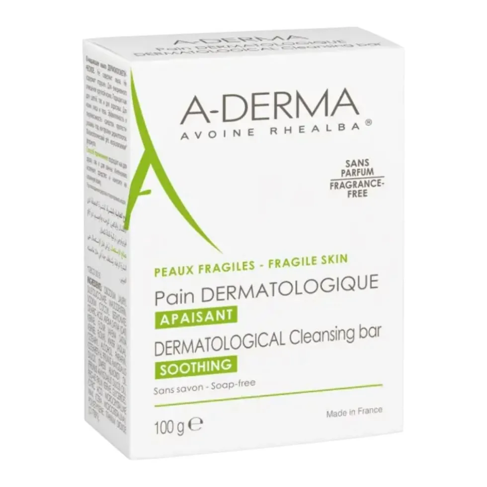 A-Derma Les Indispensables - Pane Dermatologico Sapone Detergente Viso e Corpo, 100g