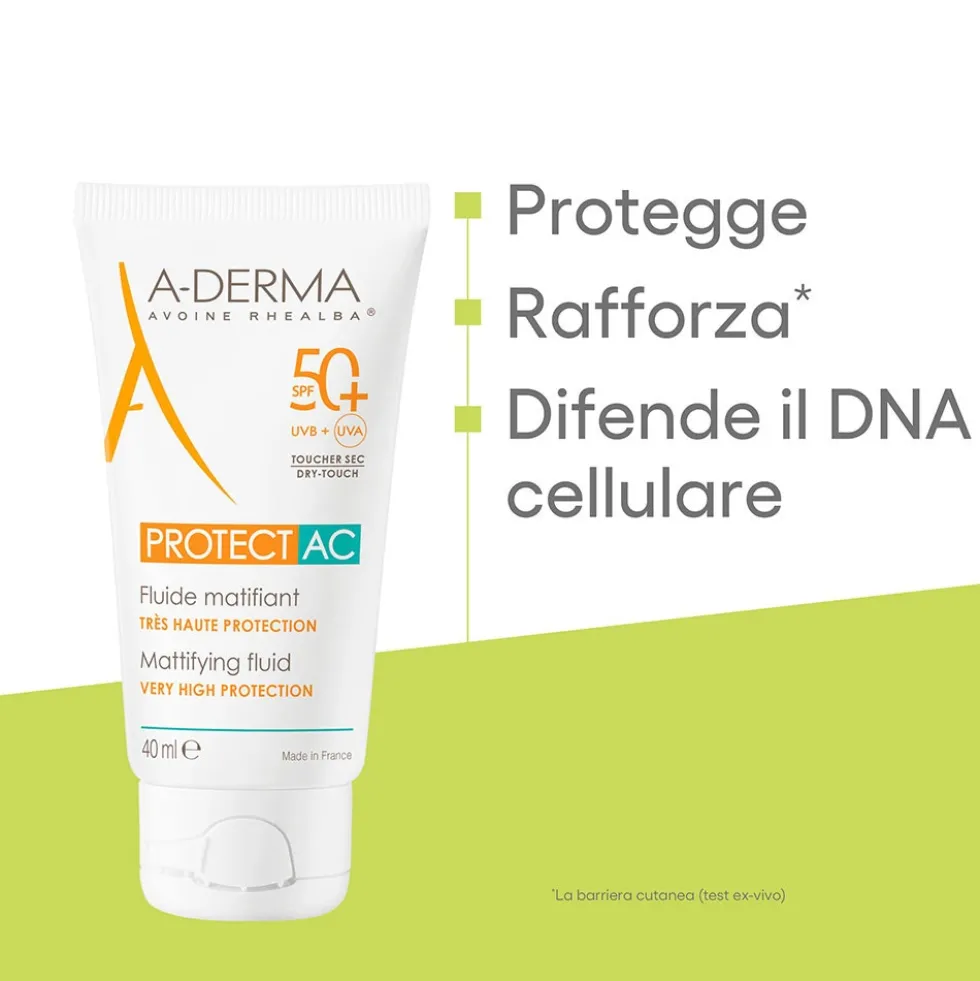 A-DERMA Protect - AC SPF50+ Fluido Solare Opacizzante, 40ml