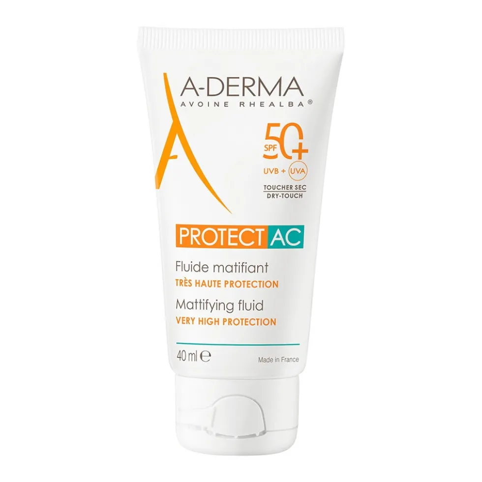 A-DERMA Protect - AC SPF50+ Fluido Solare Opacizzante, 40ml