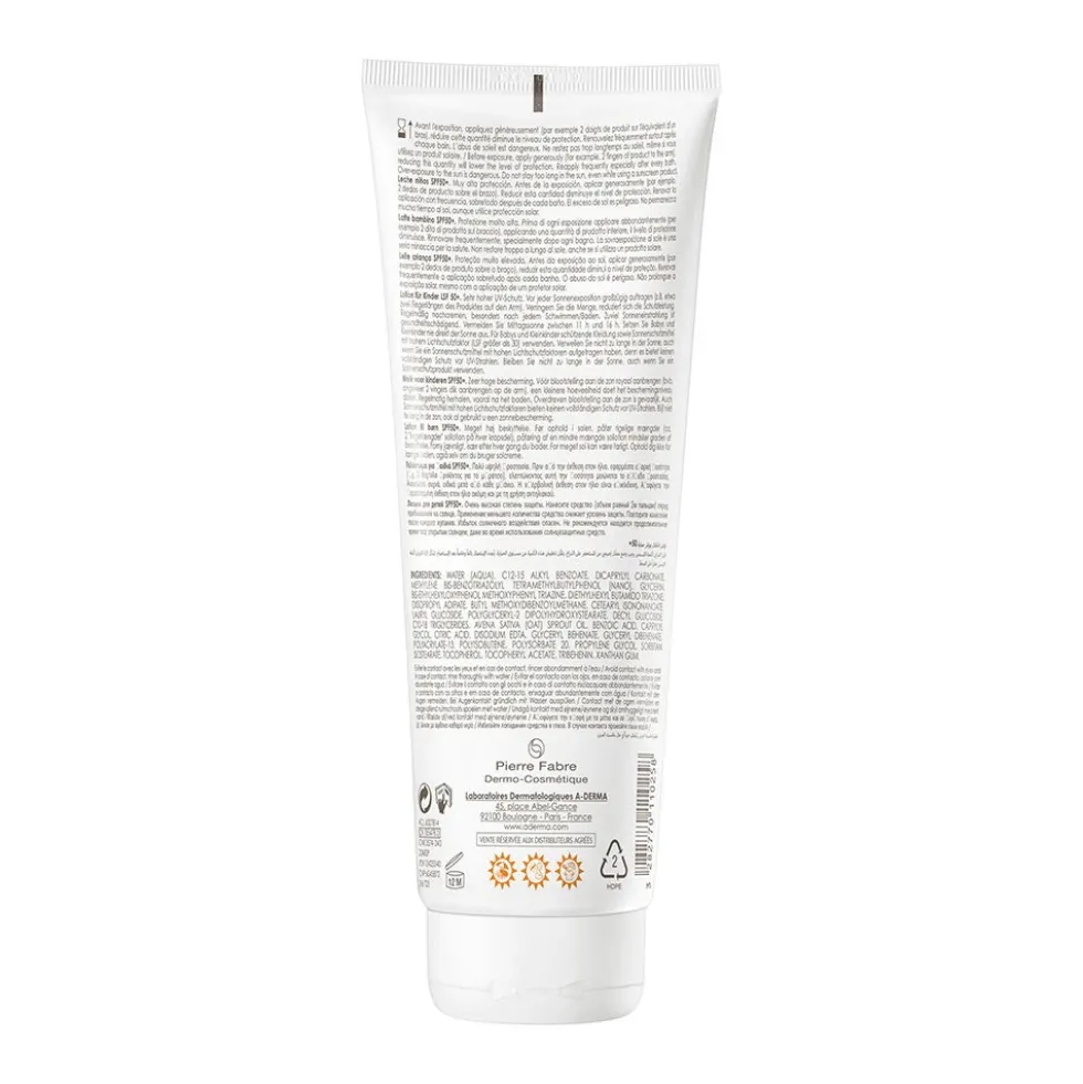 A-DERMA Protect - Kids SPF50+ Latte Solare Bambini Protezione Molto Alta, 250ml