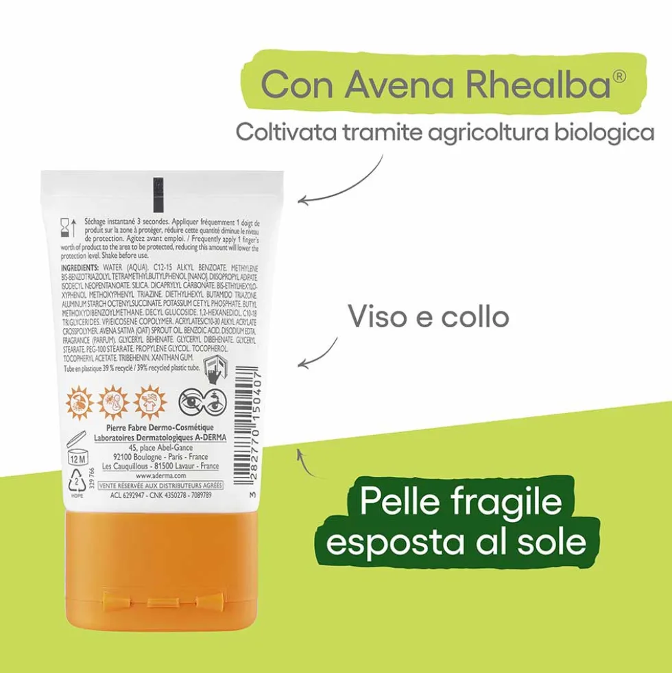A-Derma Protect Pocket Fluido Invisibile SPF 50+ - Fluido solare per pelli sensibili, 30 ml