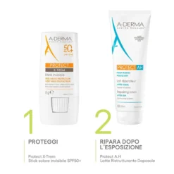 A-Derma Protect X-Trem - Stick solare invisibile SPF 50+ per le zone fragili, 8 g