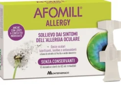 Afomill Allergy Gocce oculari per allergie e arrossamenti, 10 fiale monodose da 0,5 ml