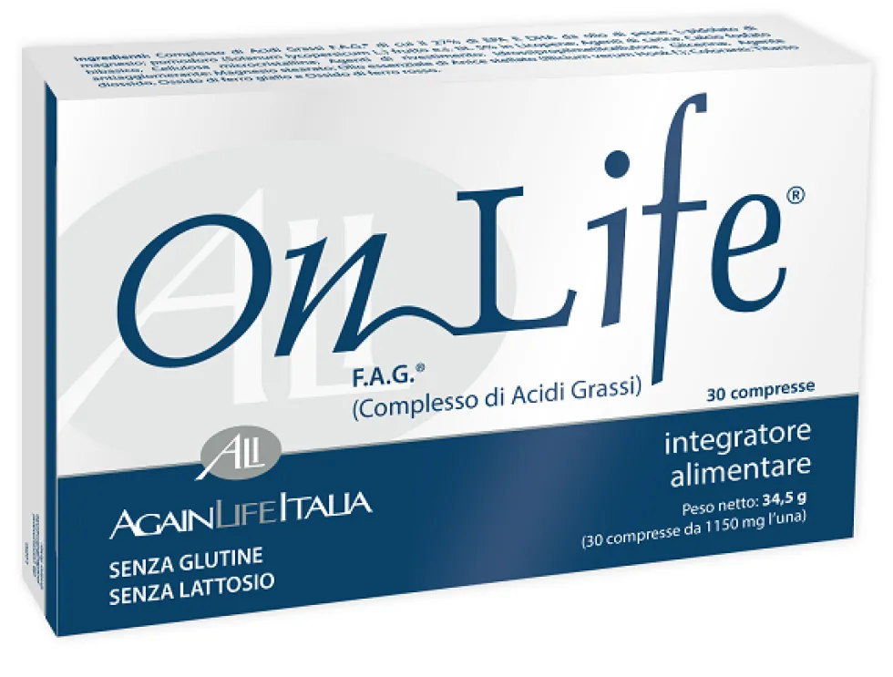 Again Life Onlife - Integratore alimentare per la carenza di acidi grassi, 30 compresse