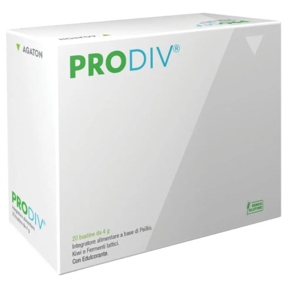Agaton Prodiv Integratore per il transito e l'equilibrio della flora intestinale, 20 bustine