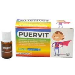 Agips Farmaceutici Puervit Integratore Ricostituente per Bambini, 10 Flaconcini