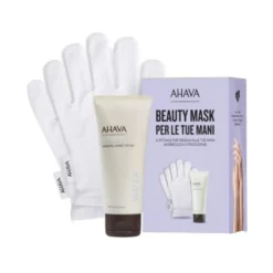 Ahava Kit Mineral Hand - Trattamento idratante per le mani secche, crema da 100 ml e 2 guanti