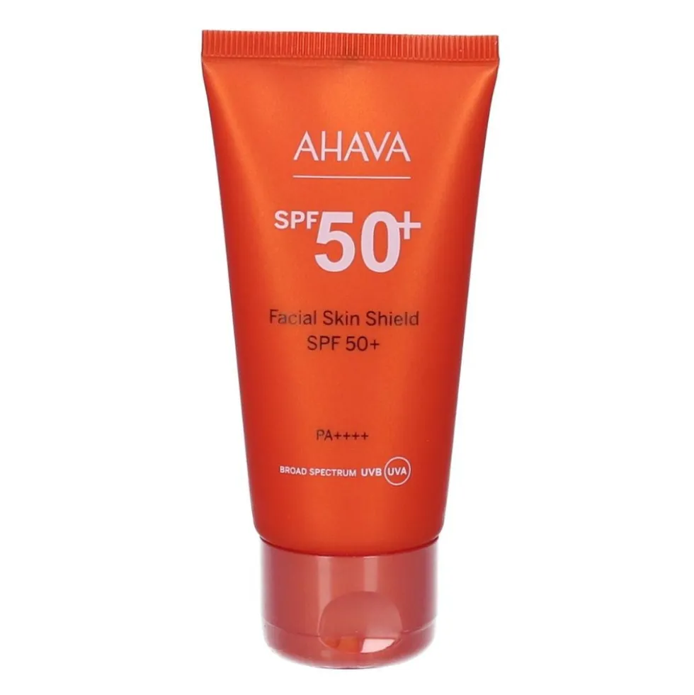 Ahava Scudo Protettivo Viso - Lozione solare viso SPF 50+ contro il sole e l'inquinamento, 50 ml