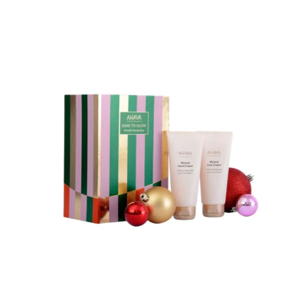 Ahava Smooth Moves Duo - Cofanetto nutriente per mani e piedi, 2 tubi da 100 ml
