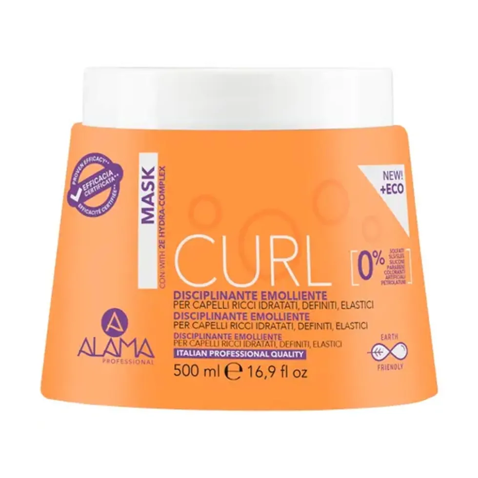 Alama Curl - Maschera disciplinante per l'idratazione dei capelli ricci e crespi, 500 ml