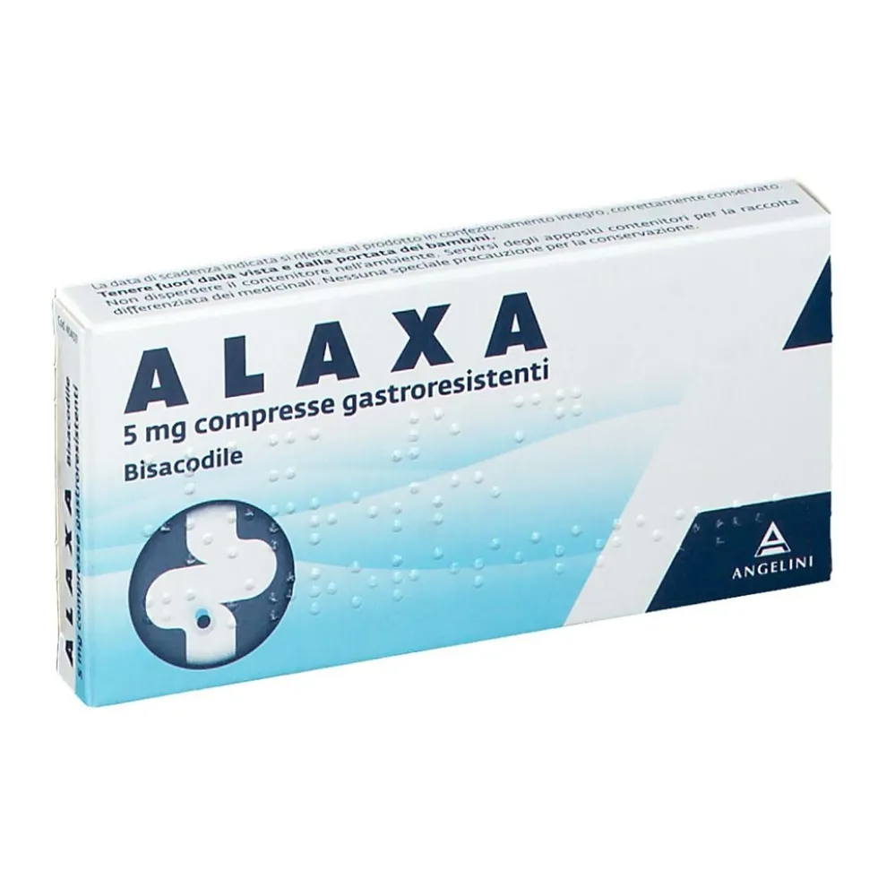 Alaxa 5mg Bisacodile Trattamento Stitichezza Occasionale, 20 Compresse Gastroresistenti