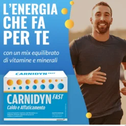 Alfasigma Carnidyn Fast - Integratore di magnesio e potassio per reintegro idrosalino, 20 bustine
