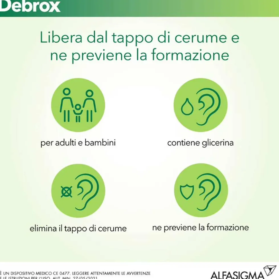 Alfasigma Debrox Gocce Auricolari per la Dissoluzione di Tappi di Cerume, 15ml