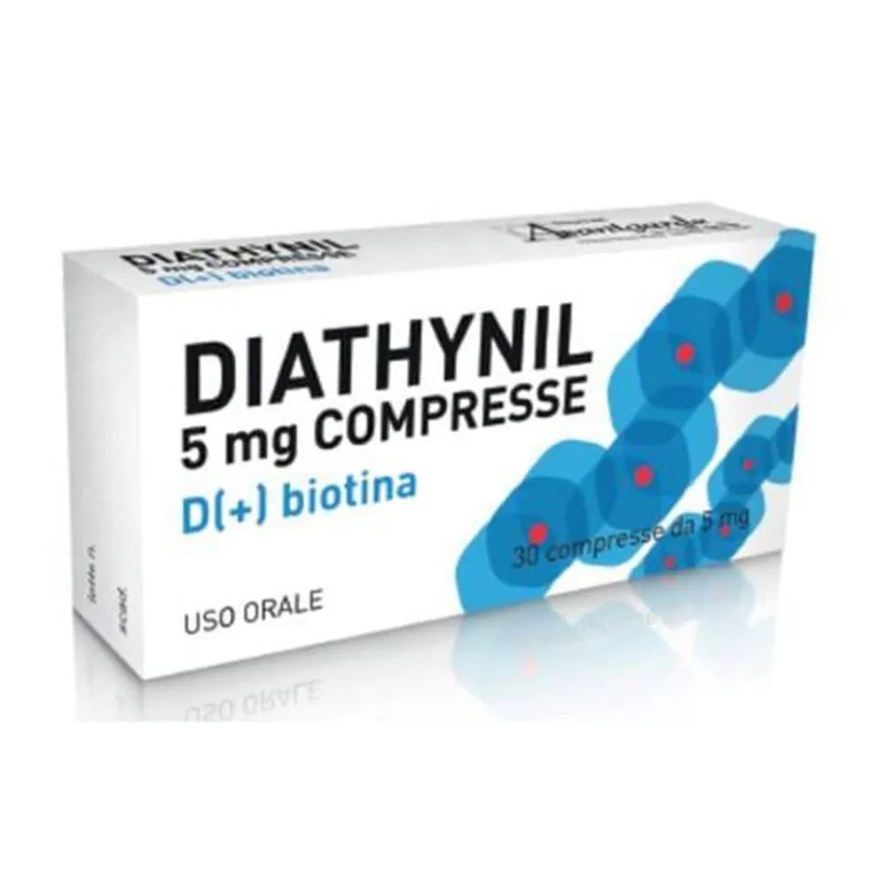 Alfasigma Diathynil 5mg Compresse di D(+)Biotina Trattamento Dermatiti di Varia Natura, 30 Compresse