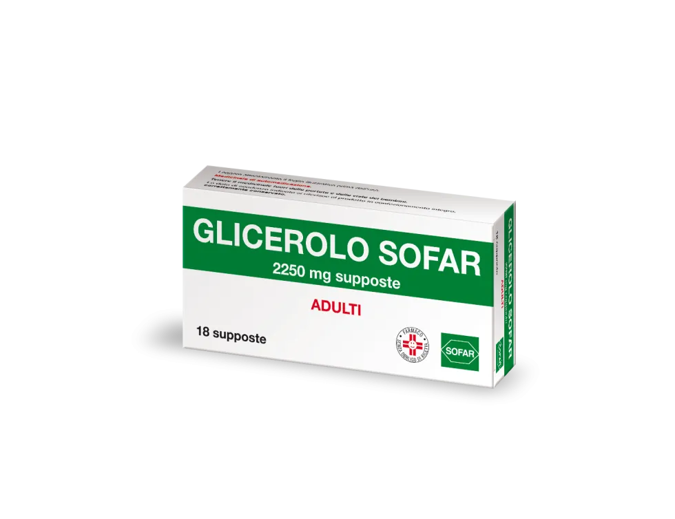 Alfasigma Glicerolo Adulti 2250mg Trattamento Stitichezza Occasionale, 18 Supposte