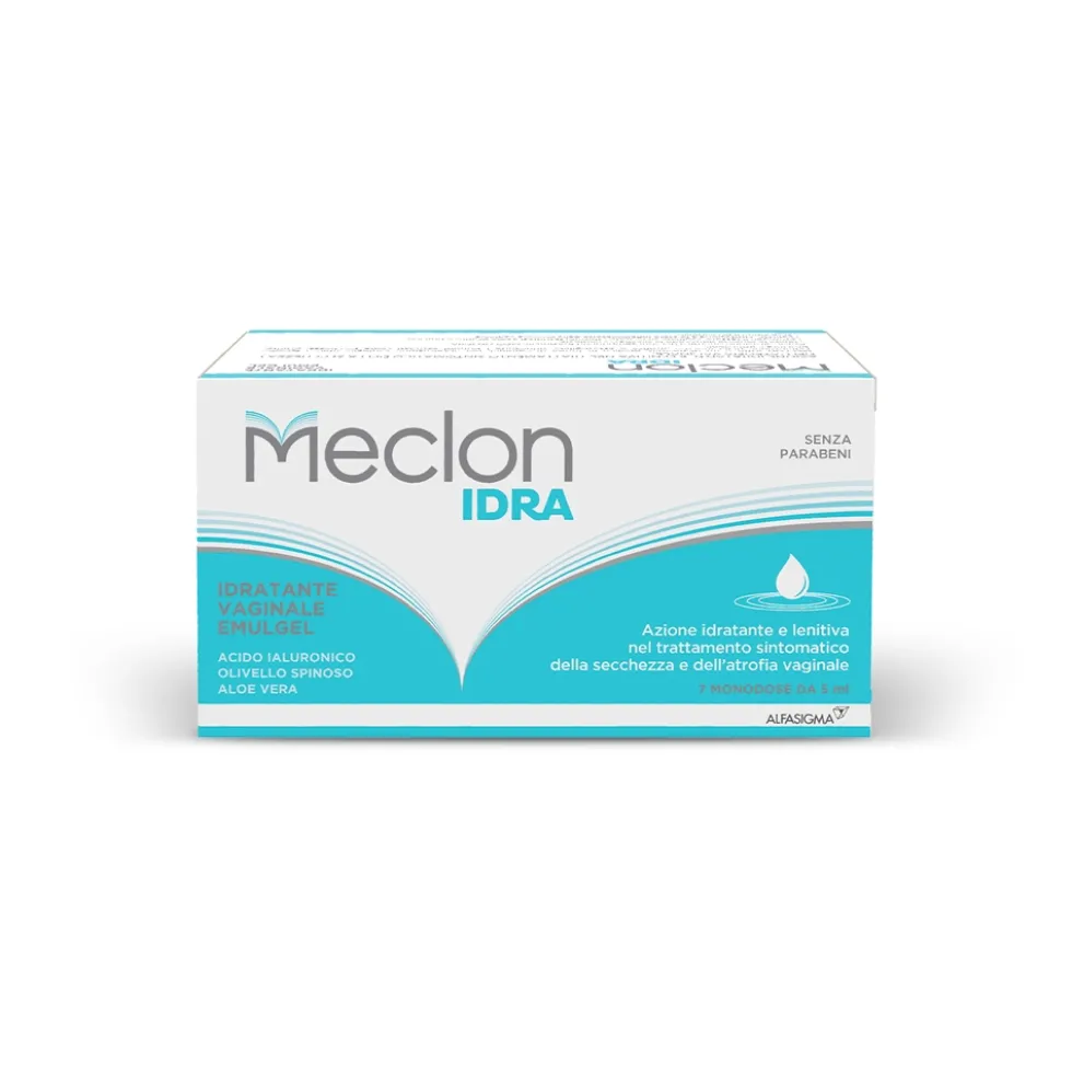 Alfasigma Meclon Idra - Emulgel idratante per la secchezza vaginale, 7 monodose da 5 ml