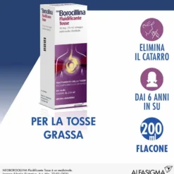 Alfasigma Neoborocillina Fluidificante Tosse 30mg/10ml Sciroppo per Tosse Grassa Tosse con Catarro, 200ml