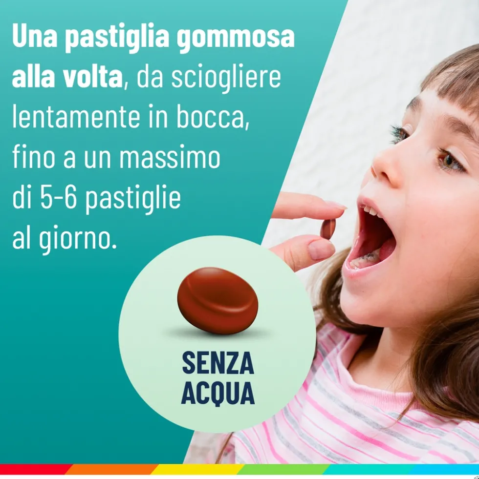 Alfasigma NeoBorocillina Gola Junior Gusto Cola - Pastiglie gommose per il mal di gola, 15 pastiglie