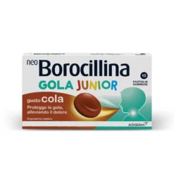 Alfasigma NeoBorocillina Gola Junior Gusto Cola - Pastiglie gommose per il mal di gola, 15 pastiglie