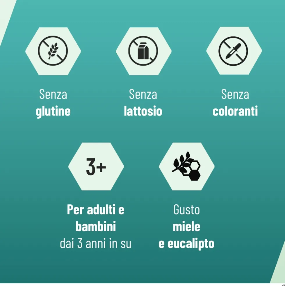 Alfasigma NeoBorocillina Propolmiele+ Gola Gusto Miele e Eucalipto, 16 Pastiglie