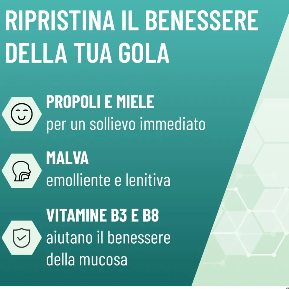 Alfasigma NeoBorocillina Propolmiele+ Gola Gusto Miele e Eucalipto, 16 Pastiglie