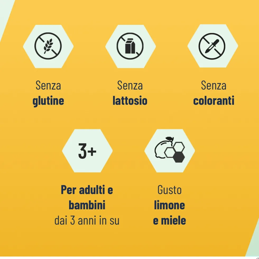 Alfasigma NeoBorocillina Propolmiele+ - Pastiglie per la gola al miele e limone, 16 pastiglie