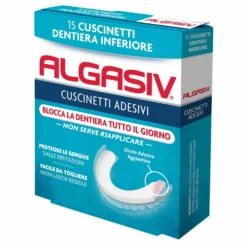 Algasiv Adesivi dentiera inferiore - Cuscinetti morbidi per la tenuta e il comfort, 15 cuscinetti