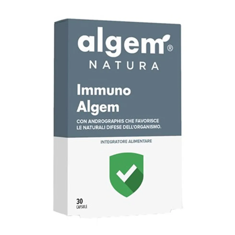 Algem Natura Immuno Algem - Integratore alimentare senza glutine per le difese naturali, 30 capsule