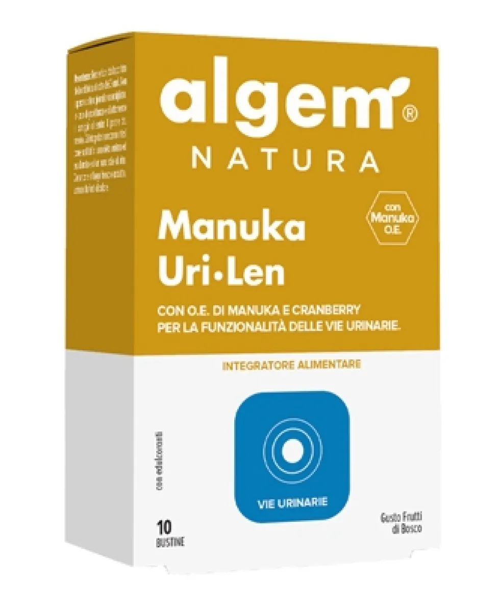 Algem Natura Manuka Uri Len - Integratore per il benessere delle vie urinarie, 10 bustine da 3 g