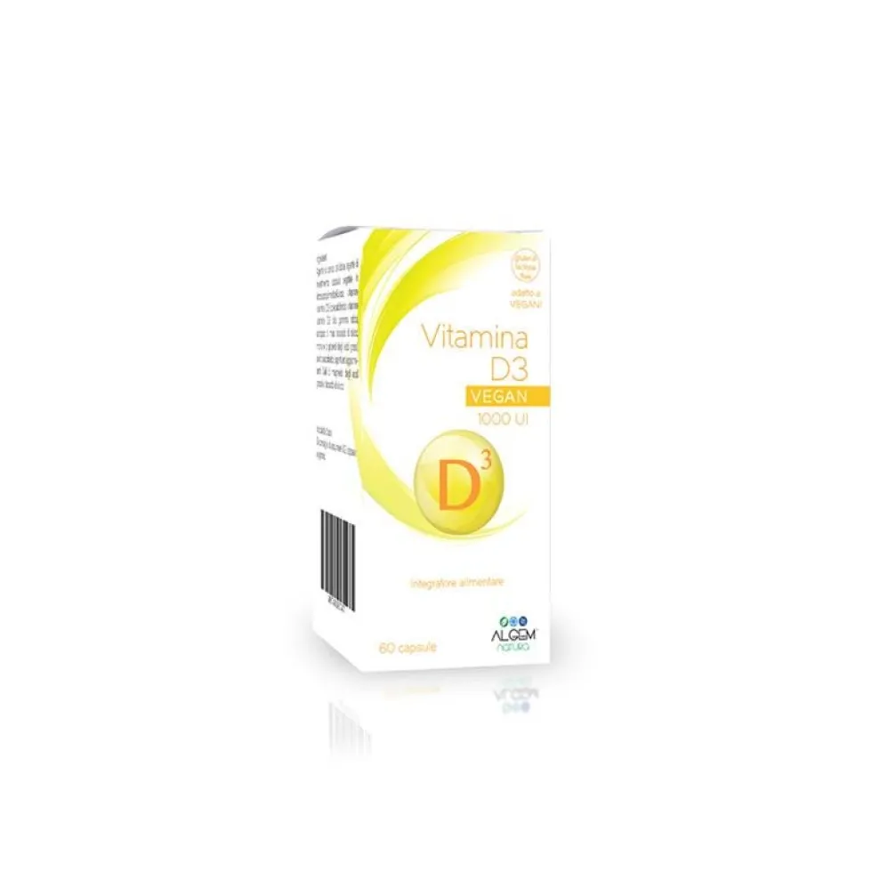 Algem Natura Vitamina D3 Vegan 1000 Ui Integratore, 60 Capsule