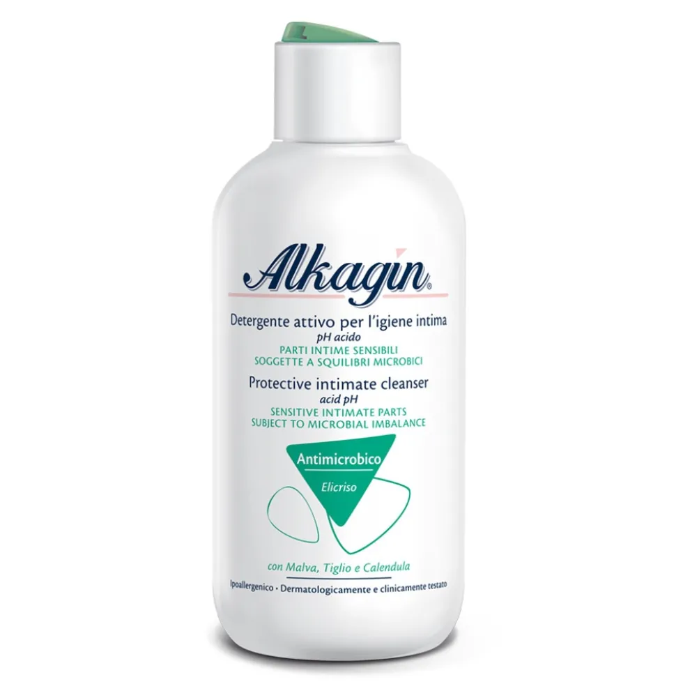 Alkagin Detergente Intimo Attivo con Complesso Antimicrobico a pH Acido, 250ml