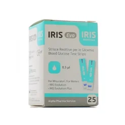 Alpha Pharma Iris Evo Strisce Reattive per la Glicemia, 25 Strisce