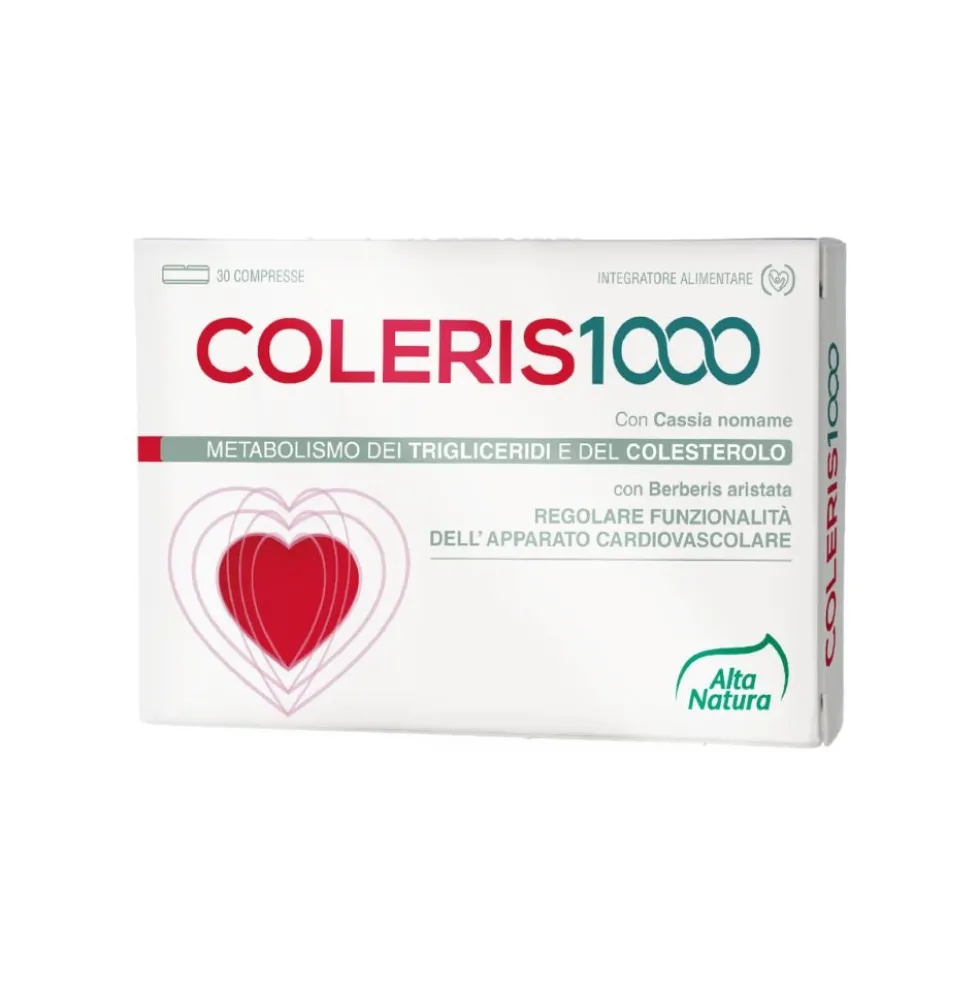 Alta Natura Coleris 1000 Integratore Alimentare Colesterolo, 30 compresse