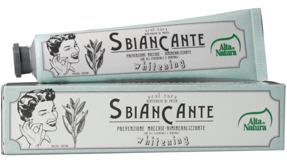 Alta Natura Oral Care - Dentifricio Sbiancante Whitening Prevenzione Macchie Rivitalizzante, 75ml