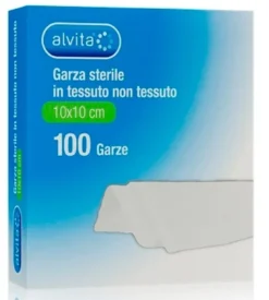 Alvita Garza Sterile in Tessuto Non Tessuto 10x10cm, 100 garze