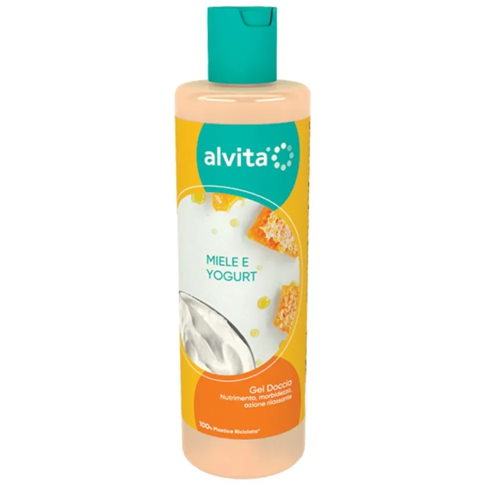 Alvita Gel Doccia Nutriente ad azione Rilassante Miele e Yogurt, 300ml