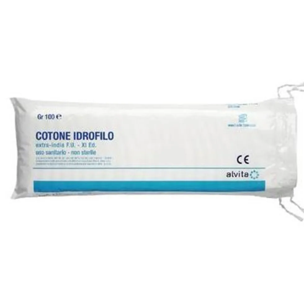 Alvita Ovatta Cotone Idrofilo Extra India Chirurgico Assorbente 100 g