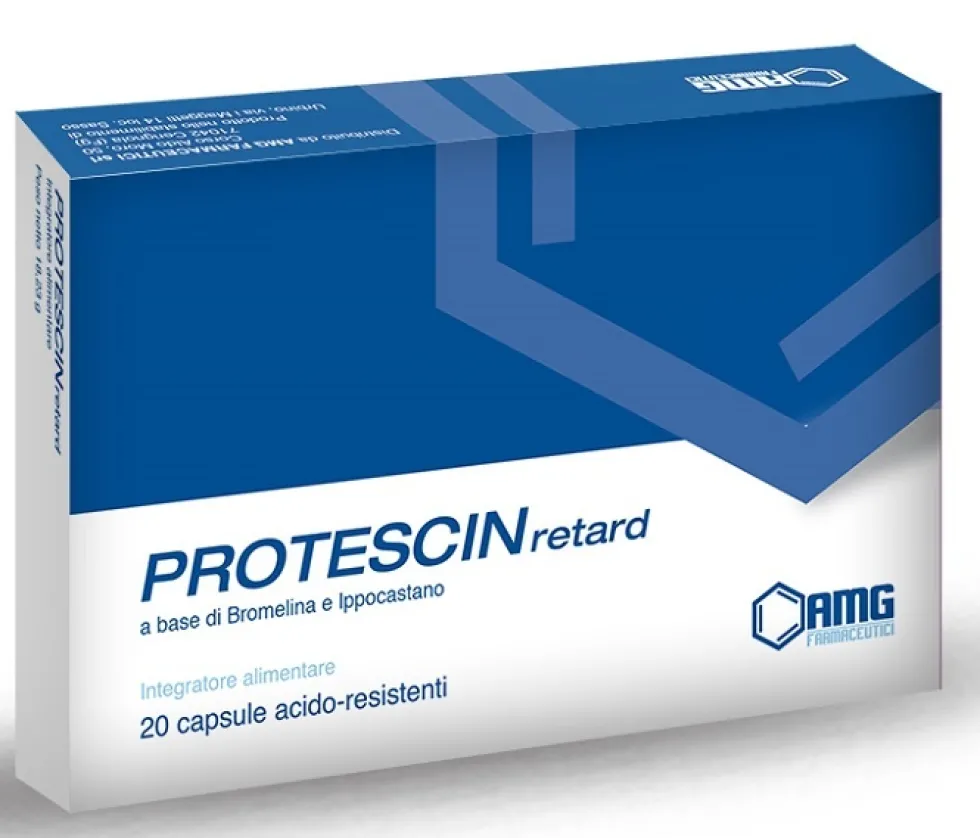 Amg Farmaceutici Protescin Retard - Integratore Protescin Retard per il microcircolo, 20 capsule